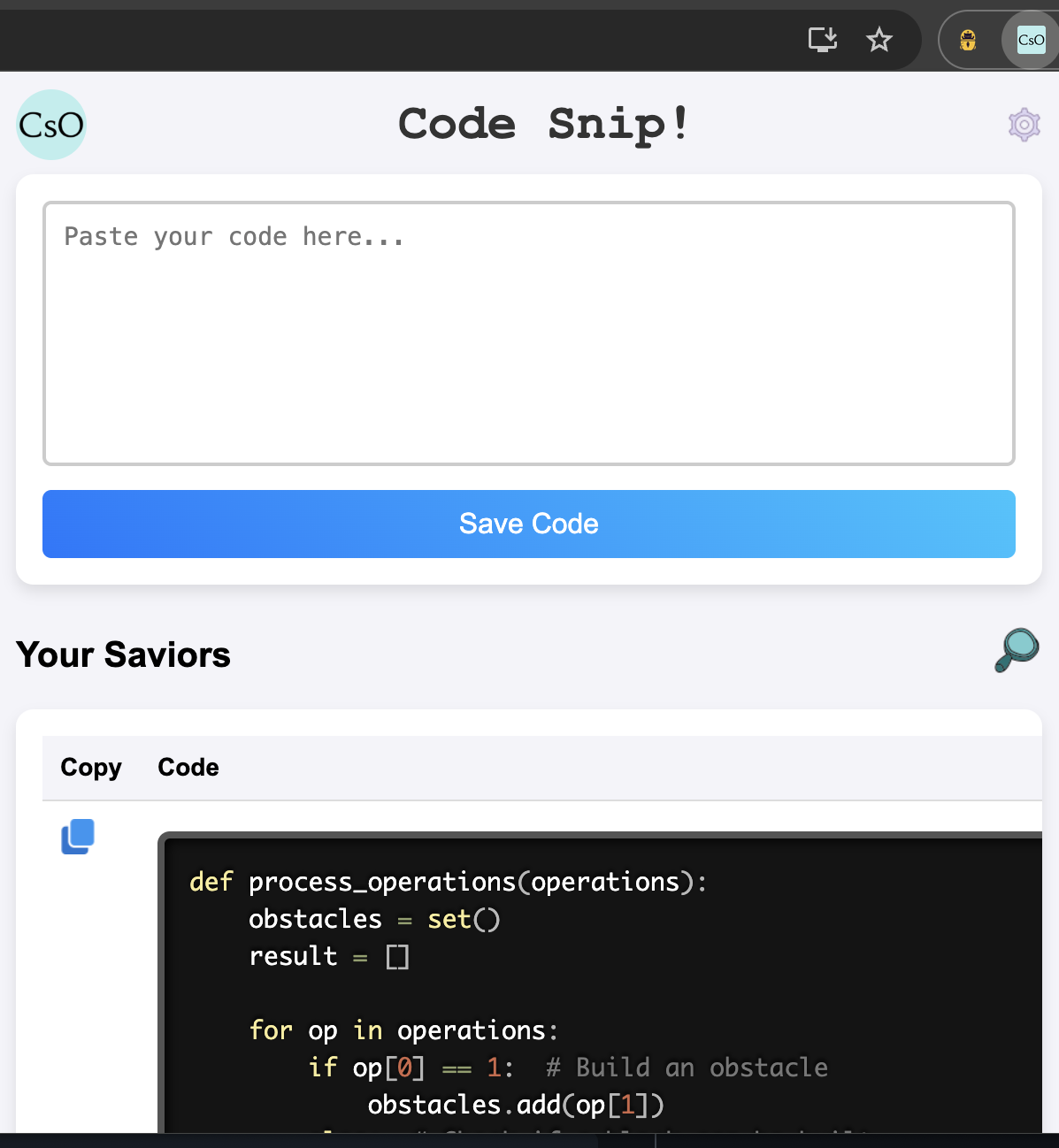 CodeSnippetOrganizer extension preview